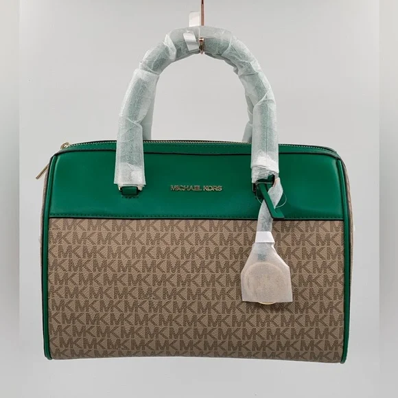 🌹New List🌹NWT Michael Kors MK Signature Jet Set Travel Medium Duffle Bag Satchel - Picture 1 of 15